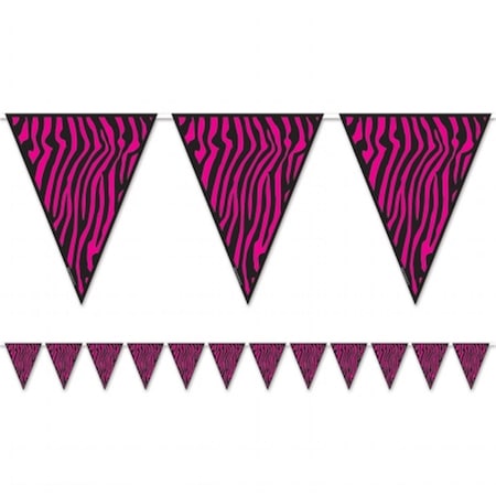 Zebra Print Pennant Banner, 12PK